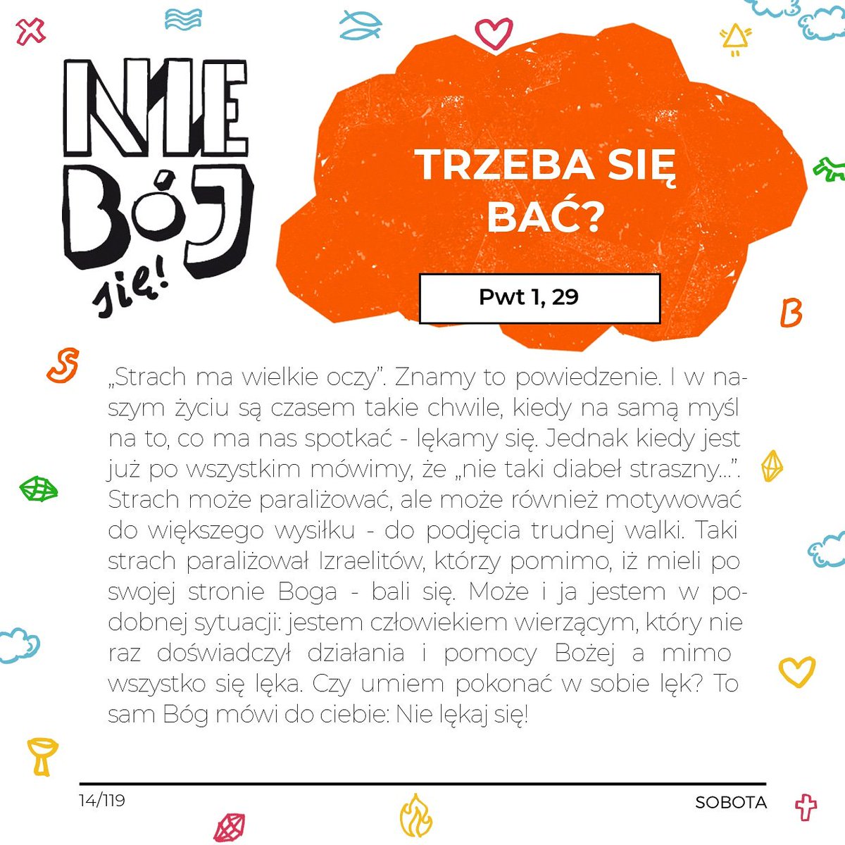 SynajTV's tweet photo. Cokolwiek podpowiada Ci podpowiada, że masz się bać - nie słuchaj! 14/119
#niebójsię #synaj #diecezjatarnowska https://t.co/WRz6irbEd0
