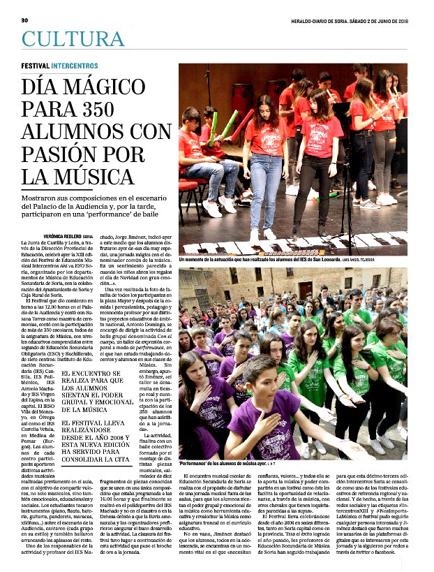 MachadoMusical's tweet photo. El poder mágico de la #EdMusical como forma de mejora en personas y un país… #IntercentrosXIII Soria, ayer #Prensa https://t.co/OzFpLBQmY5
