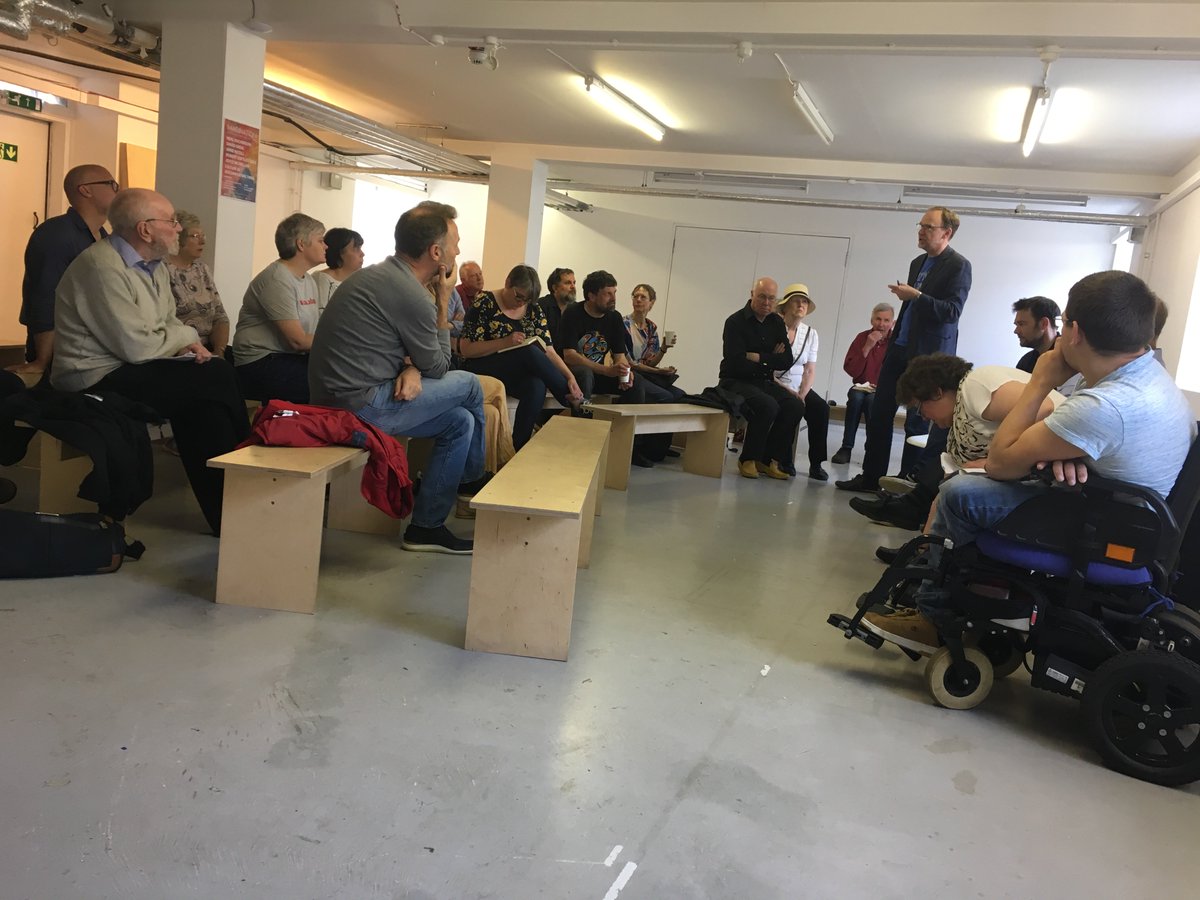 imaginationscot's tweet photo. And we're off! Introduced by co-head of Scotland's Festival of Ideas @GerryHassan is our chair – writer + columnist @joycemcm, journalist and writer Neal Ascherson, playwright @DavieGreig, artist @JanieNicoll and @RobertSoftley artistic director of @BOPTheatre #imaginationscot https://t.co/WUULSs1GVf