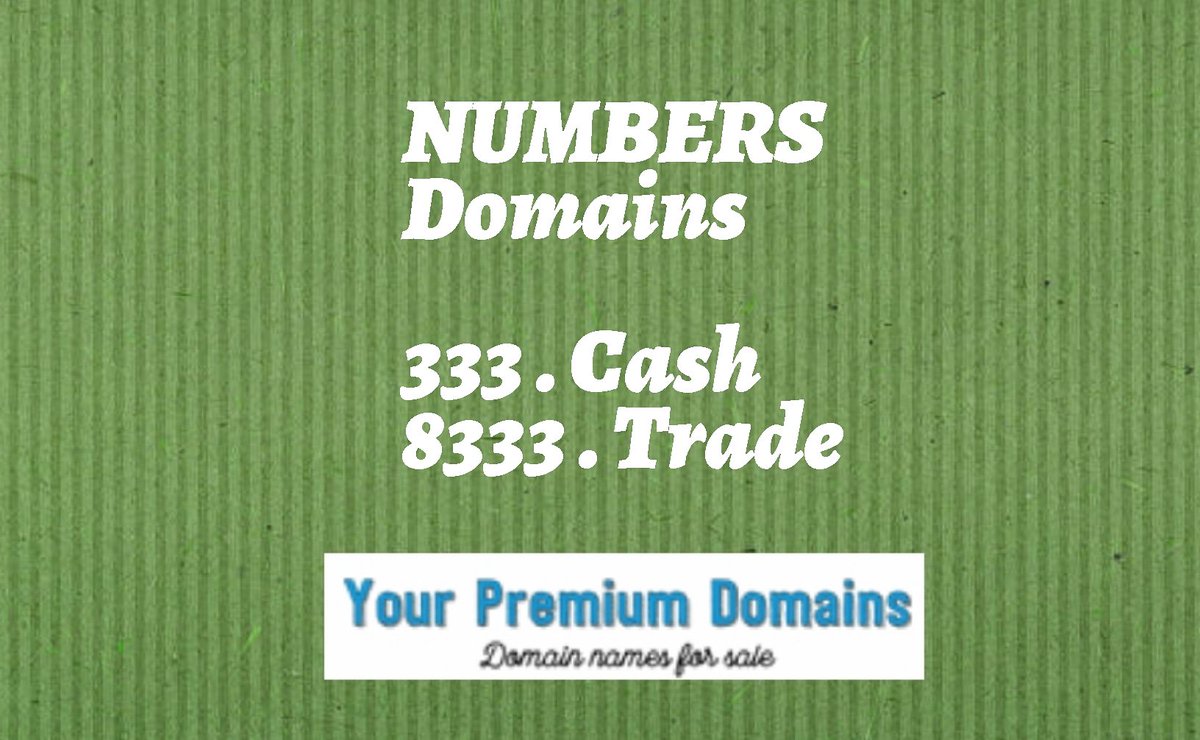 PremiumDomainss's tweet photo. @twtmgazette3 https://t.co/ZvdclG2TDu
https://t.co/MK6fQpGdpt 
Domain names for sale
#333 #8333 #Cash #trade #lucky #Numbers https://t.co/dSwmPJD19G
