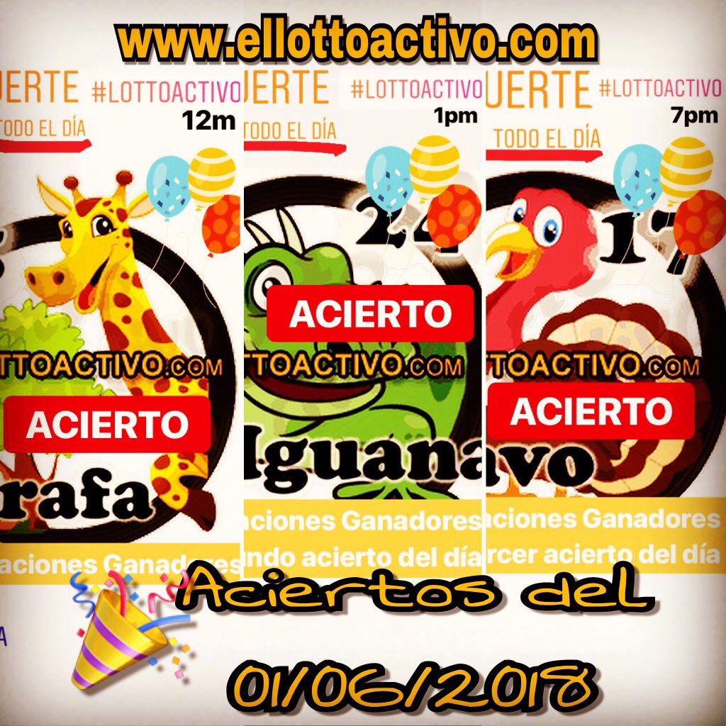 ElLottoActivo's tweet photo. Mis querid@s amig@s, ayer iniciamos #junio por todo lo alto, cómo nos gusta, ganando y en varias ocasiones en #LottoActivo. 

Se dio la tripleta perfecta, salieron los 3 datos fuertes para todo el día, 3 de 3. Felicitaciones a los ganadores 🎉🎊😀.

Dios los bendiga

Dale RT https://t.co/P0MrPtkbMJ
