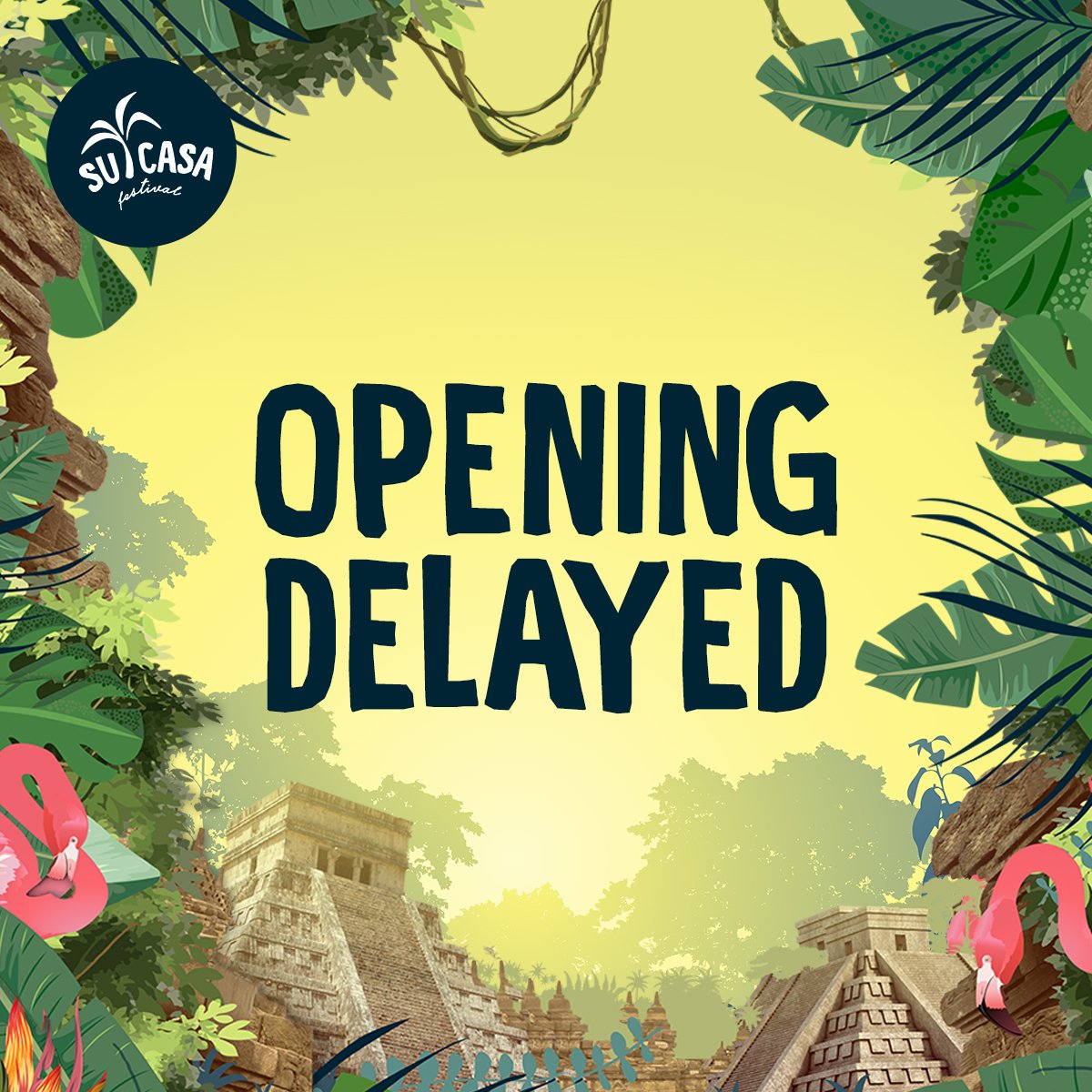 We have had to push back our opening to a provusional time of 2pm. We may open sooner but please plan your arrival for that time. Please see why here: facebook.com/sucasafestival…