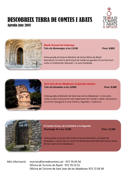 terradecomtes's tweet photo. Endinsa't i descobreix les històries que amaga Terra de Comtes i Abats. Aquestes són les visites programades pel mes de juny #agenda #Ripolles #joproposo  #InPyrenees  #culturaidentitat #patrimonicultural https://t.co/92d3Vb1GIb