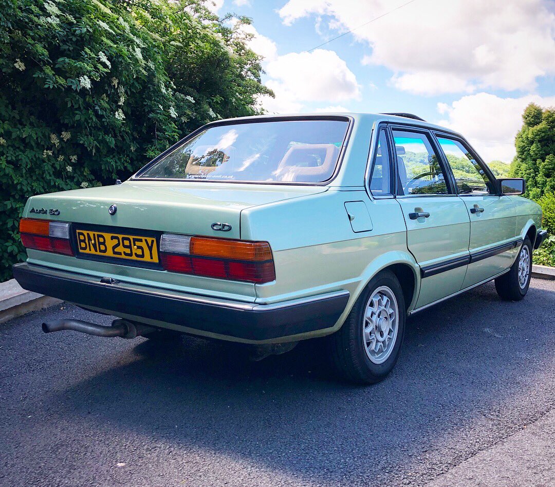AlanOShea's tweet photo. The latest addition, a green goddess! Looking forward to some summer fun listening to the 5pot burble and 80โs tapes with @TVsAndyClarke #audi80 #80scars #audib2 https://t.co/ozqFNvC0ey