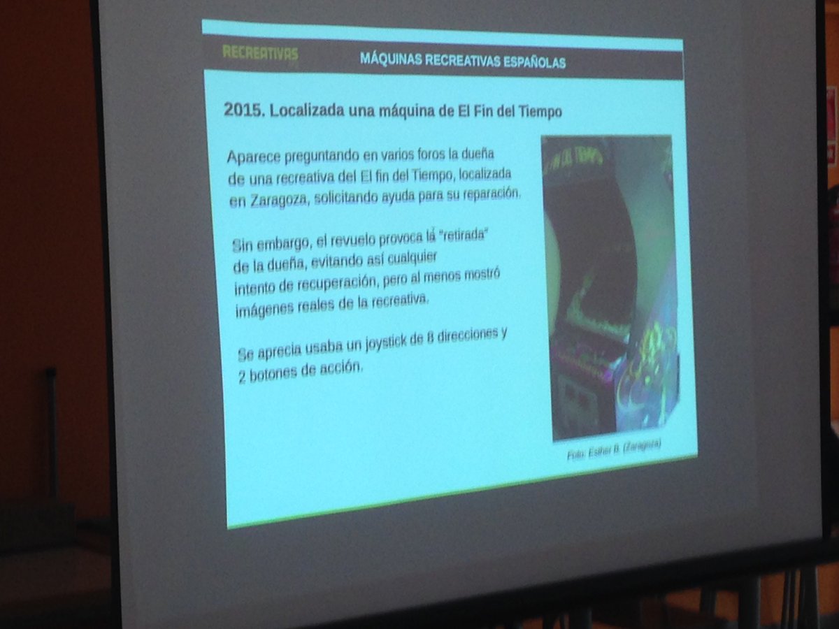 Arcade_Vintage's tweet photo. Primicia que nos da @Osquilla9 y David en #ArcadeCon2018 😱😱😱https://t.co/MQmAGs4dyy ha conseguido preservar el juego arcade español 'El fin del tiempo' de Niemer SA de 1981. El gran desconocido de la escena retroarcade en España. Notición!!! 💪🏻💪🏻💪🏻Momentazo! https://t.co/pXyHlmicV1