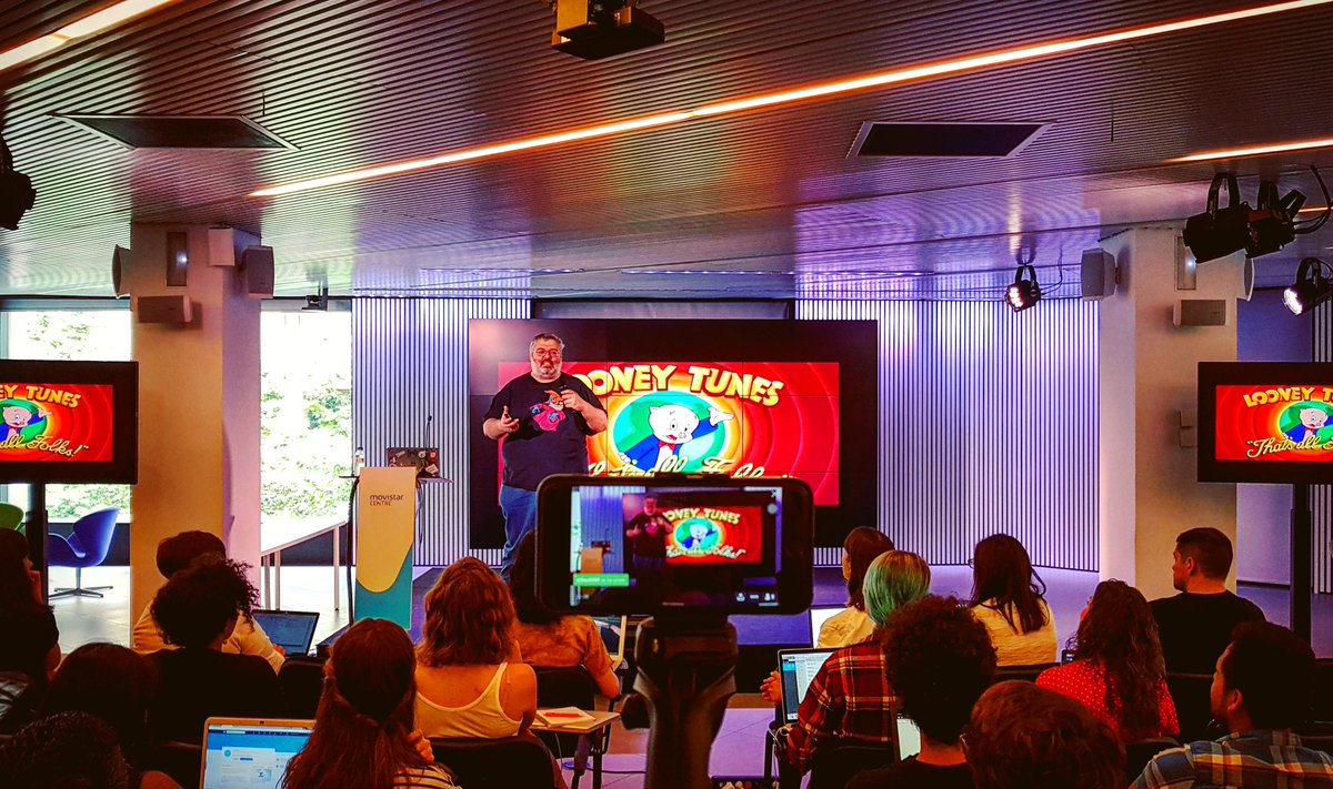 EricAntonell's tweet photo. "Passion is everything" / "La pasión lo es todo" / "La passió ho és tot" de/by @SergiAndReplace "That's All Folks!" like "Looney Tunes" @MovistarCentre @MovistarCentro  #WeCodeBCN @wecode @InfoJobs @ironhack #javascript #barcelona #movistar #infojobs #script #js https://t.co/dEBkoBArtB