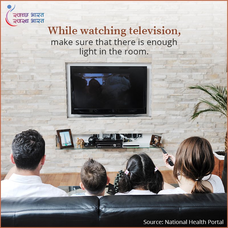 SwasthChetnaa's tweet photo. Take care of your eyes. Ensure enough light while watching television.
#SBSB https://t.co/jf1dIwc2Ck