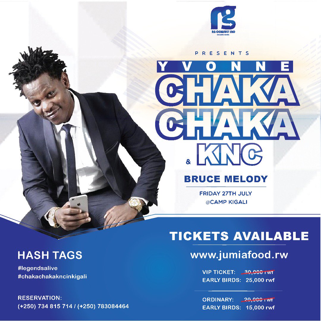 Muzungu4's tweet photo. 'Ikinya' hit-maker and this year's #PGGSS8 favourite @BruceMelodie will perform during #HeartDesire album launch by #KNC @kakozankuriza. The mega concert will also feature South African Legend @YvonneChakaX2. It is all happening on 27th July. Tickets on sale. #LegendsLiveConcert https://t.co/BUQQAAqtq2