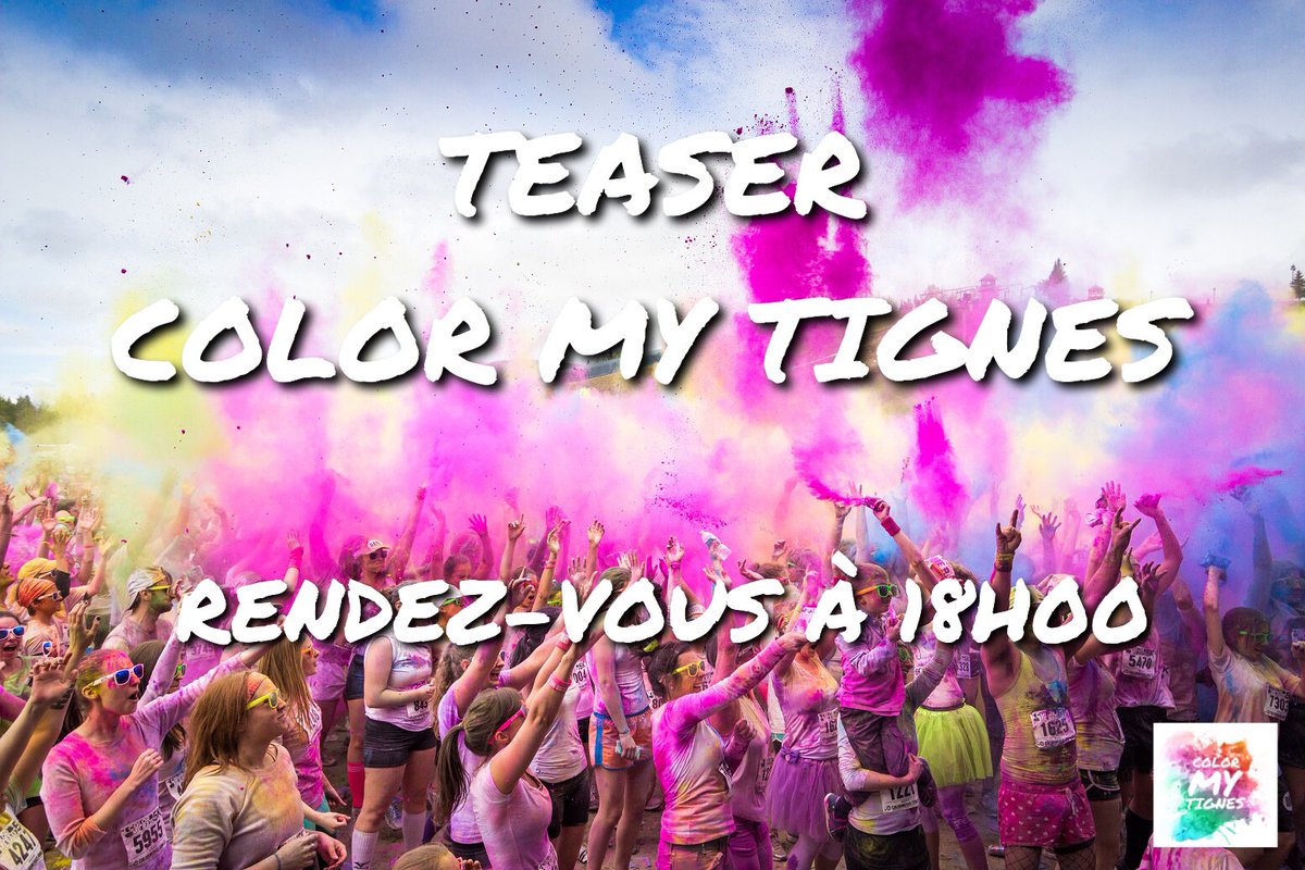 ColorMyTignes's tweet image. 🌈 Vous l’attendez avec impatience ? Découvrez le teaser à 18h de la Color My Tignes qui aura lieu à Tignes, les 16-18 mars 2019 (édition winter) et 30-1er septembre 2019 (édition summer) !

#ColorMyTignes
#DigitalAltitudeChallenge
#Téléthon
#LesSkillers 

La suite arrive ...🔜