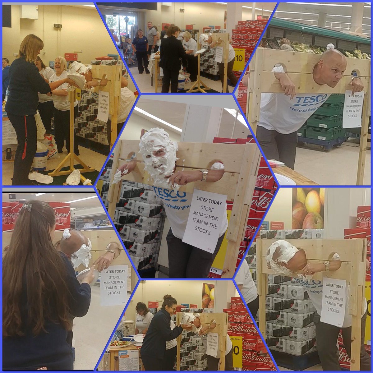 sarsand70's tweet photo. @TescostaffUK Chepstow Store Manager @rob_bayley getting pied @Tesco Chepstow, raising funds for @DiabetesUK 🤭@laura_steer @JCruickshank00 https://t.co/Rmwg53GZDG