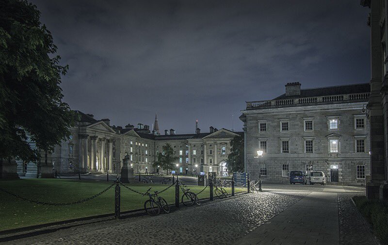 jnrbaker's tweet photo. I had the pleasure of strolling through Trinity late 3 nights ago, but I only got to take this one shot.

The tree to the left stood here since the early 1800's, but fell last night. It will be missed. 

#Dublin #Ireland #architecture #photography #longexposure #nightphotography https://t.co/DZmTemLRL1
