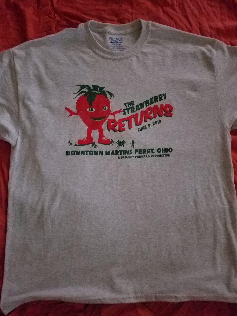 The Official 2018 MF Strawberry Festival Tee Shirt is here!  Many thanks to Scott at American Graphix &amp; Apparel for the great work. Shirts will be available at the Festival next Saturday. 🍓