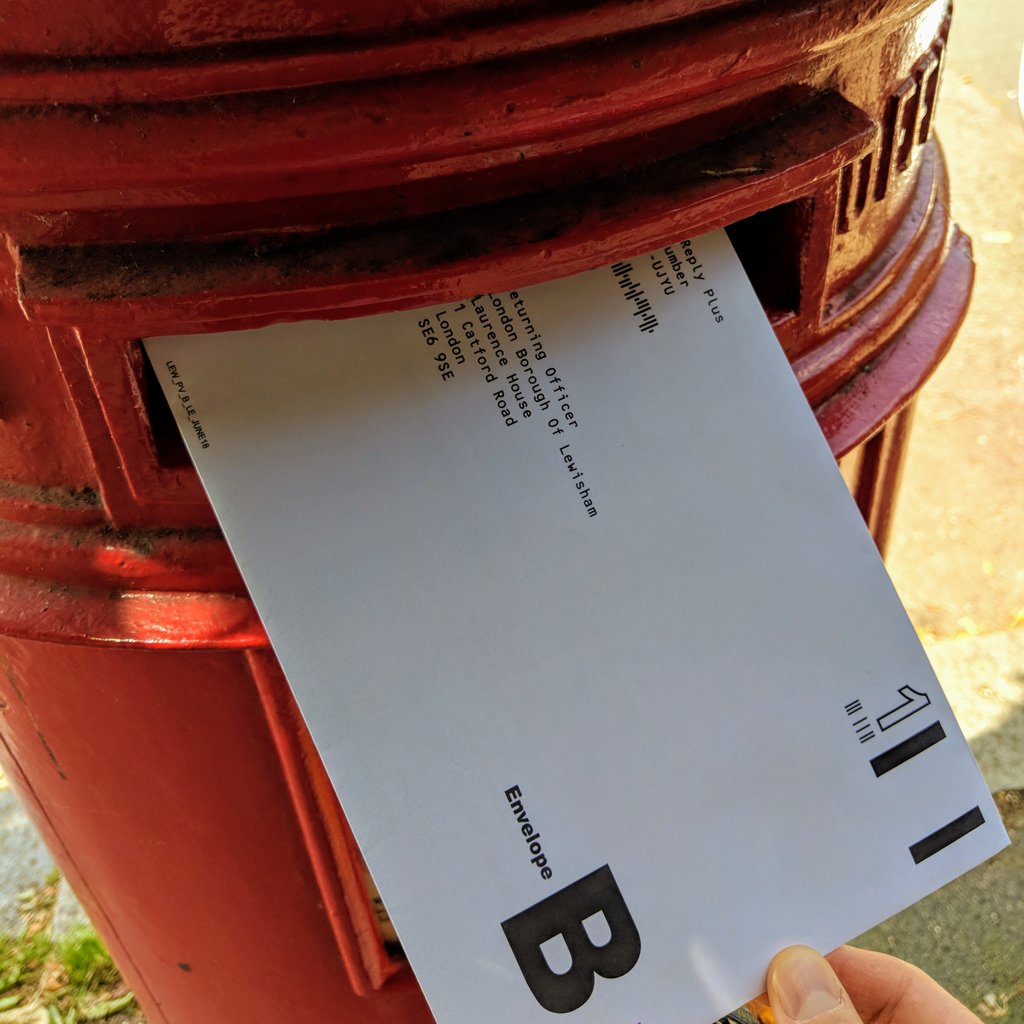 RobLeworthy's tweet photo. Getting some #LewishamEast democracy in early. I've not felt so wanted for a while, what with all the election pamphlets and door knocks. Fourteen candidates is rather a lot... https://t.co/PRt11ImwUQ