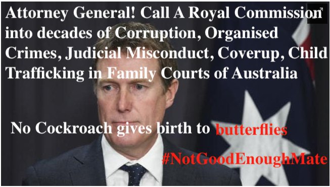SusieQandB's tweet photo. @silvesteranita #Australia Dodges Investigating Decades of #FamilyCourt #OrganisedCrime #JudicialAbuse at hell holes of #Corruption

AG @cporterwa calls for #Amalgamation with other courts 2 #Coverup decades of #CrimesAgainstHumanity
#NotGoodEnoughMate
See
https://t.co/C5CHvN5oz7 https://t.co/oQrUtCklNm