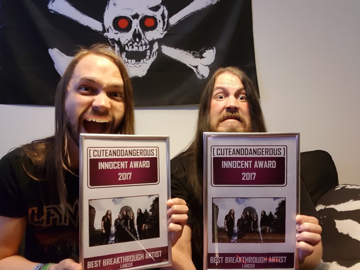 Lancermetal's tweet photo. Happy award-winners with actual physical awards. German people have the best taste in metal! #BestBreakthroughArtist #lancer #metal #GermanyRules https://t.co/coCPQ5zGSz