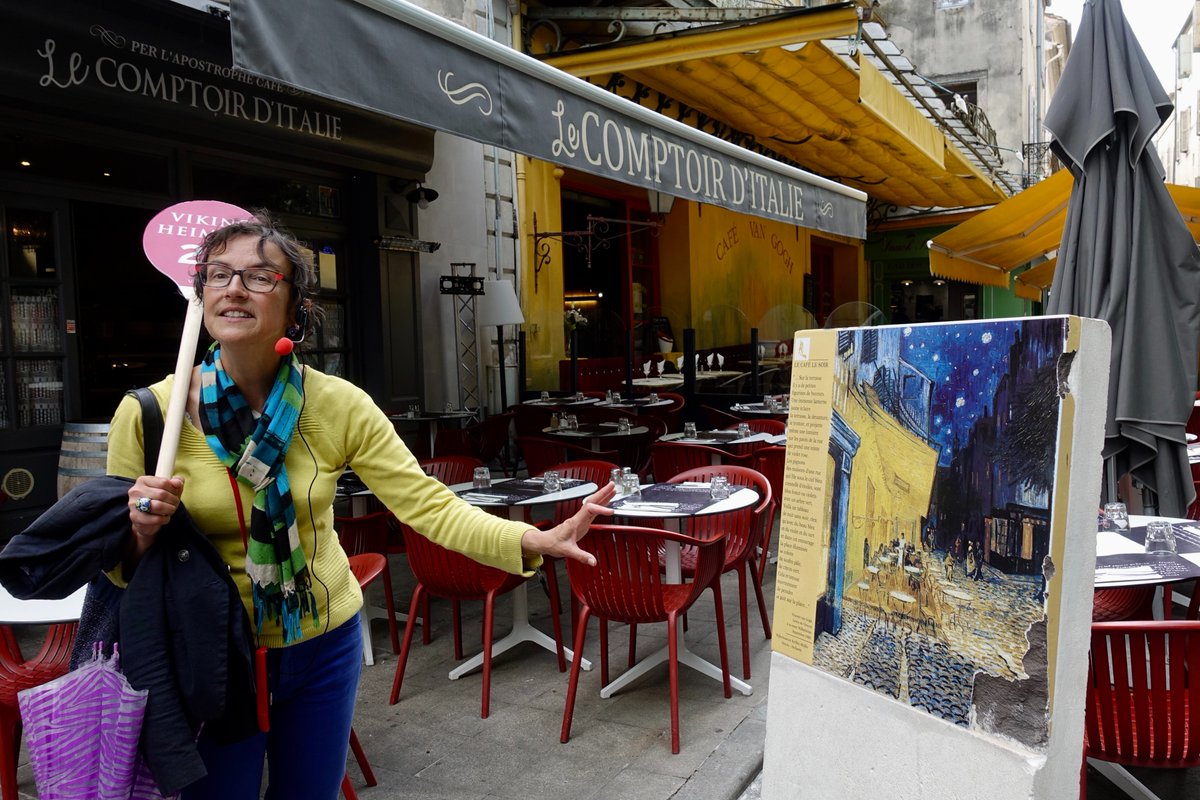 BarbaraAWelsh's tweet photo. visiting Van Gogh's cafe in Arles France. https://t.co/zEXY4E0w2u