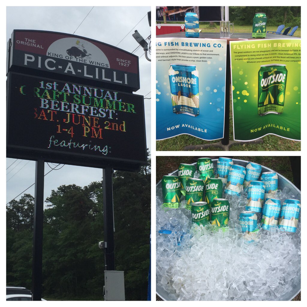 Come out to @PicALilli206 today from 1-4pm! We’re pouring @flyingfishbrew #OnshoreLager #OutsideIPA and #jerseyjuice! #getoutside #drinklocal @NJCraftBeer