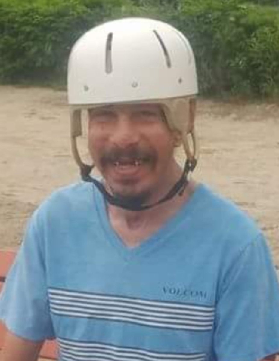 LAPDHQ's tweet photo. #LAPD asking public's help in locating critical missing 42-year-old man. Ramon Velez has diminished mental capacity. He is described as 5'2", 120 lbs, brown eyes &amp; black hair, wearing permanent medical helmet. Any info on his whereabouts, pls call @LAPDDevonshire at 818-832-0633 https://t.co/Y9FTs5ikvb