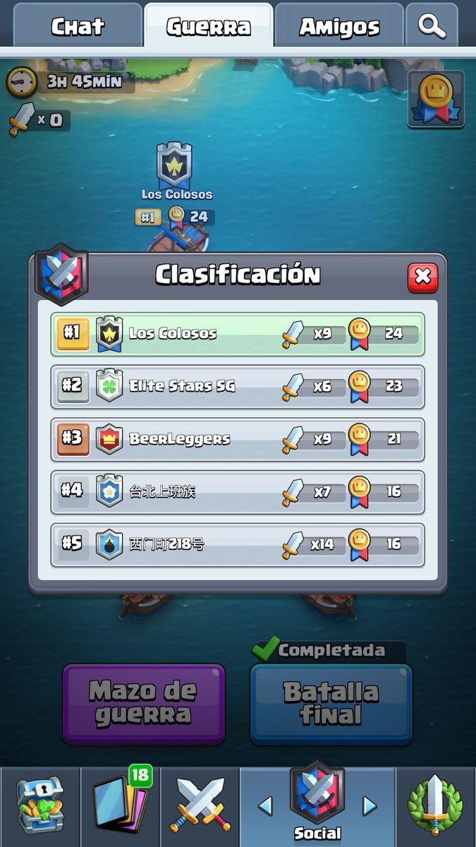 Parece que va encaminada

Si quedamos en 1° puesto, con 31 victorias, nos pondríamos en el top100 español, junto a clanes de la categoría como Asus o neverback. 

Lo cual para nosotros es una tremenda victoria con todo el respeto hacía estos.

💪🤙
