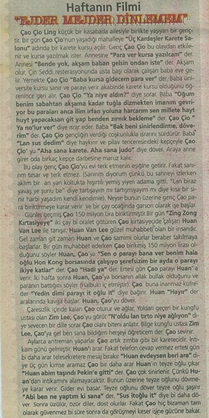 Haftanın filmi: "Ejder mejder dinlemem"