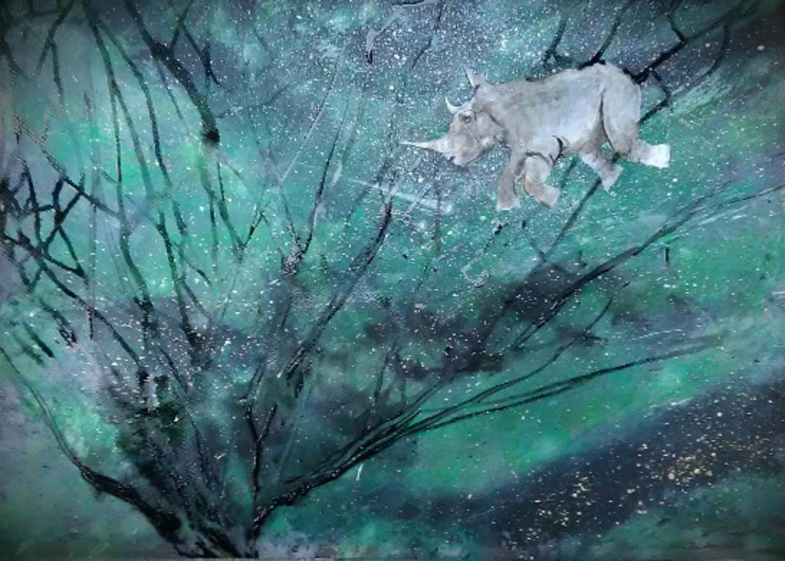Tidalmarks's tweet photo. @clovellysoapco @orangulandtrust Some of my latest work, from earlier this year, gig painting of #Scillys, coxswain gift,#plastic #shoreline 1of 3, #balloonrelease #Sudan #lastwhiterhino #auroraborealis #nightsky shooting star #stephanhawking tribute #womanartist #mumpreneur currently exhibiting @BlueReefNewquay https://t.co/bnqZzTLaXO