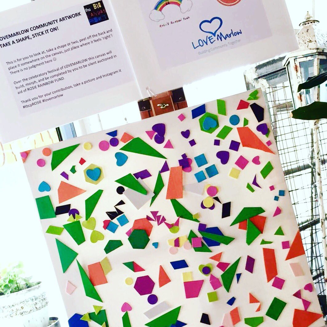 tashsomers's tweet photo. For @LoveMarlow add a sticker to the community canvas at the best coffee place in town @Coopscoffeebar. Auctioning the artwork framed for @RosiesRainbow. Get sticking!! Xx https://t.co/hqyG557Y08