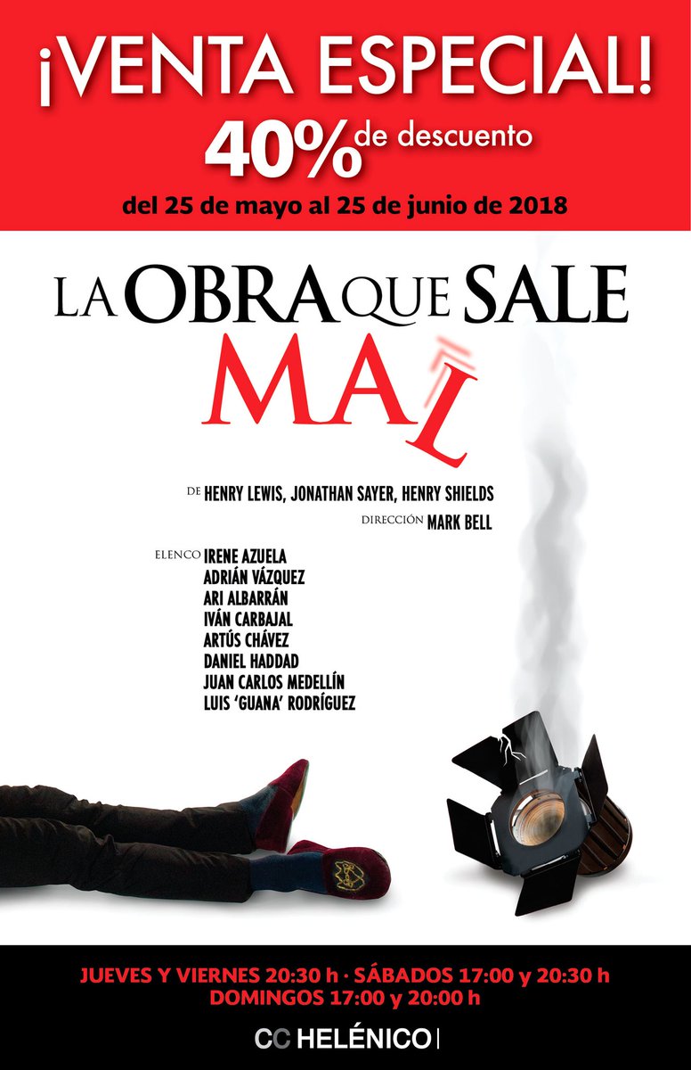 La mejor comedia de Broadway a precio de no seas güey y aprovecha la preventa en taquilla del <a href="/Helenico/">Centro Cultural Helénico</a> o en <a href="/Ticketmaster_Me/">Ticketmaster México</a> #FelizSabado #Atentos #BienvenidoJunio bit.ly/2LzZ1n4