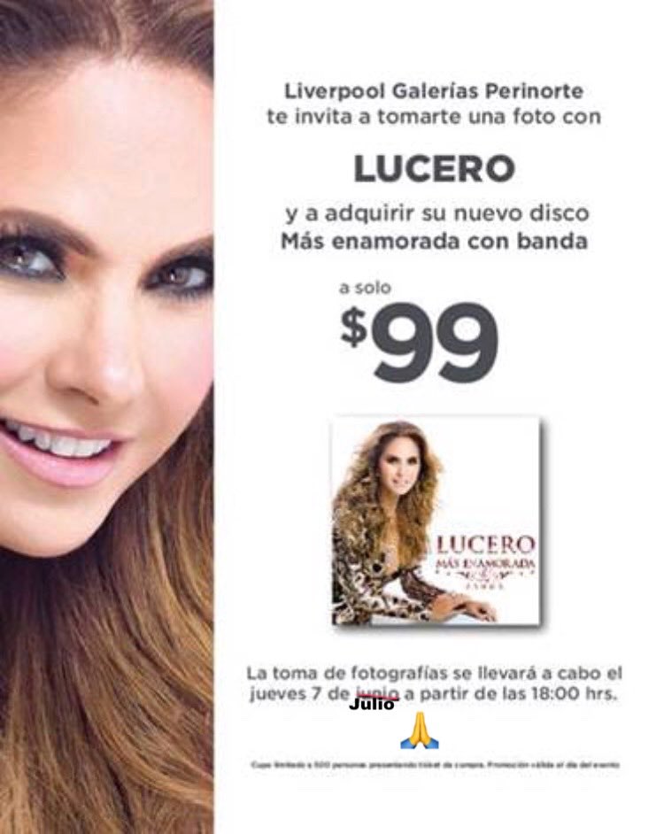 Leand78's tweet photo. Cómo quisiera que en vez de junio ahí dijera JULIO 😢😢😢😢
@LuceroMexico somos tantos los de otros países que anhelamos una foto contigo previo o posterior al Auditorio... 🙏🙏🙏🙏🇨🇷🇨🇷🇨🇷 https://t.co/3PkU8XNjK4