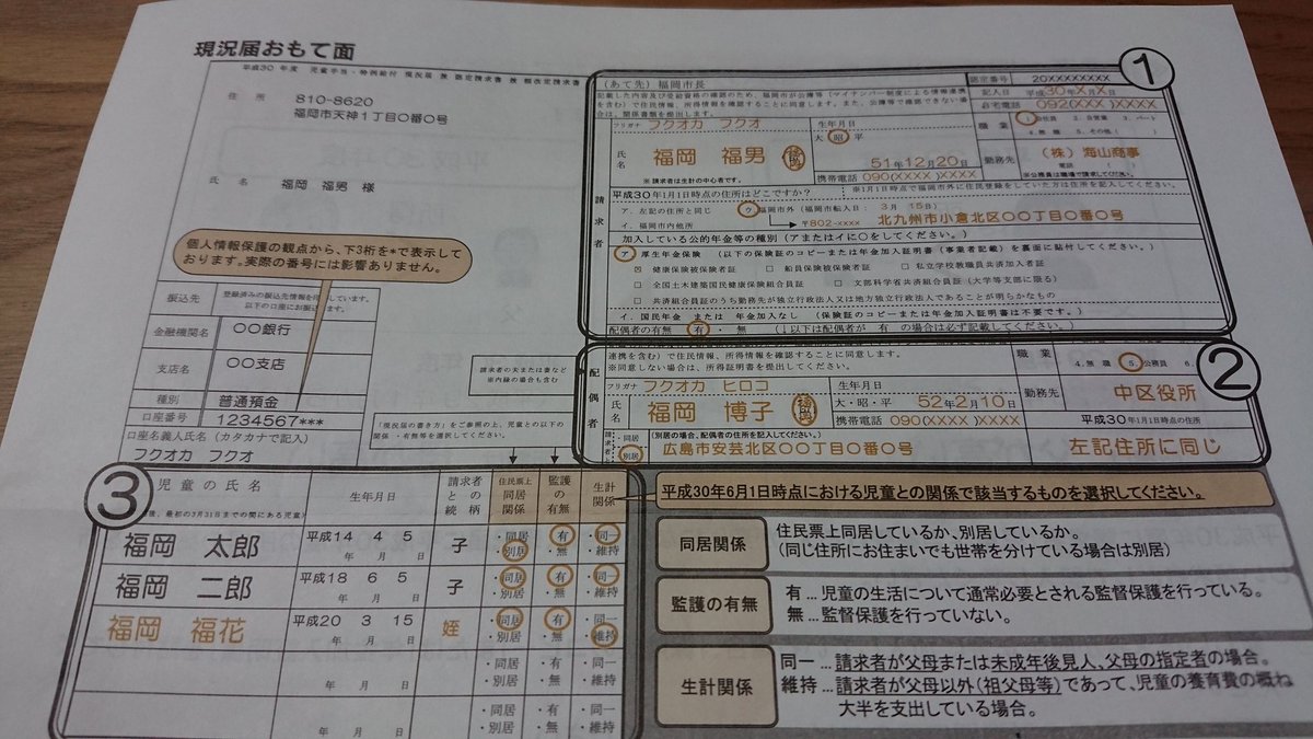 児童手当現況届