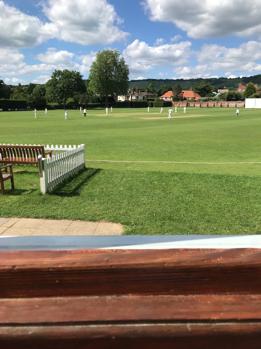 R Golding snaffles a career best 4fer to help bowl Reigate Priory out for 162. Debutant Sensecall and Captain Strack lead us out for the chase.