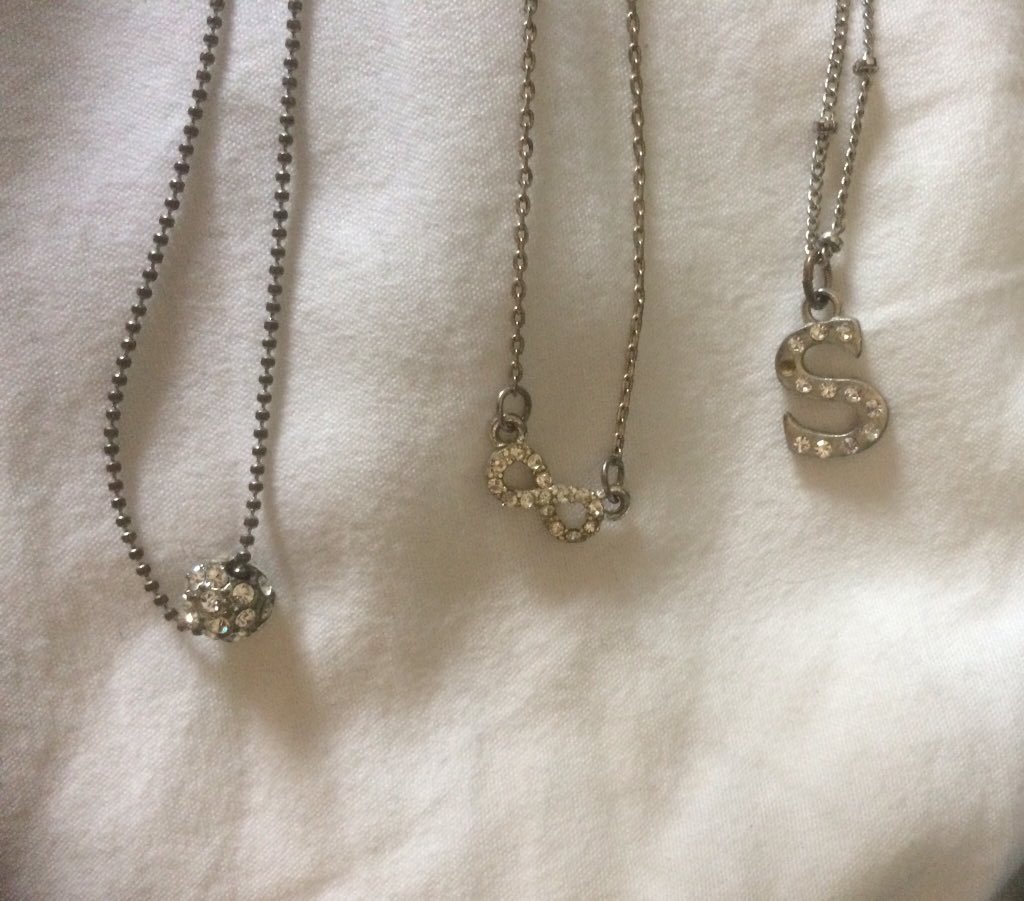 Found these in my jewellery box, three of my fave childhood necklaces...well worn, but time to let go to make room for finer jewellery ☺️😉#jewelleryobsessed #outwiththeold