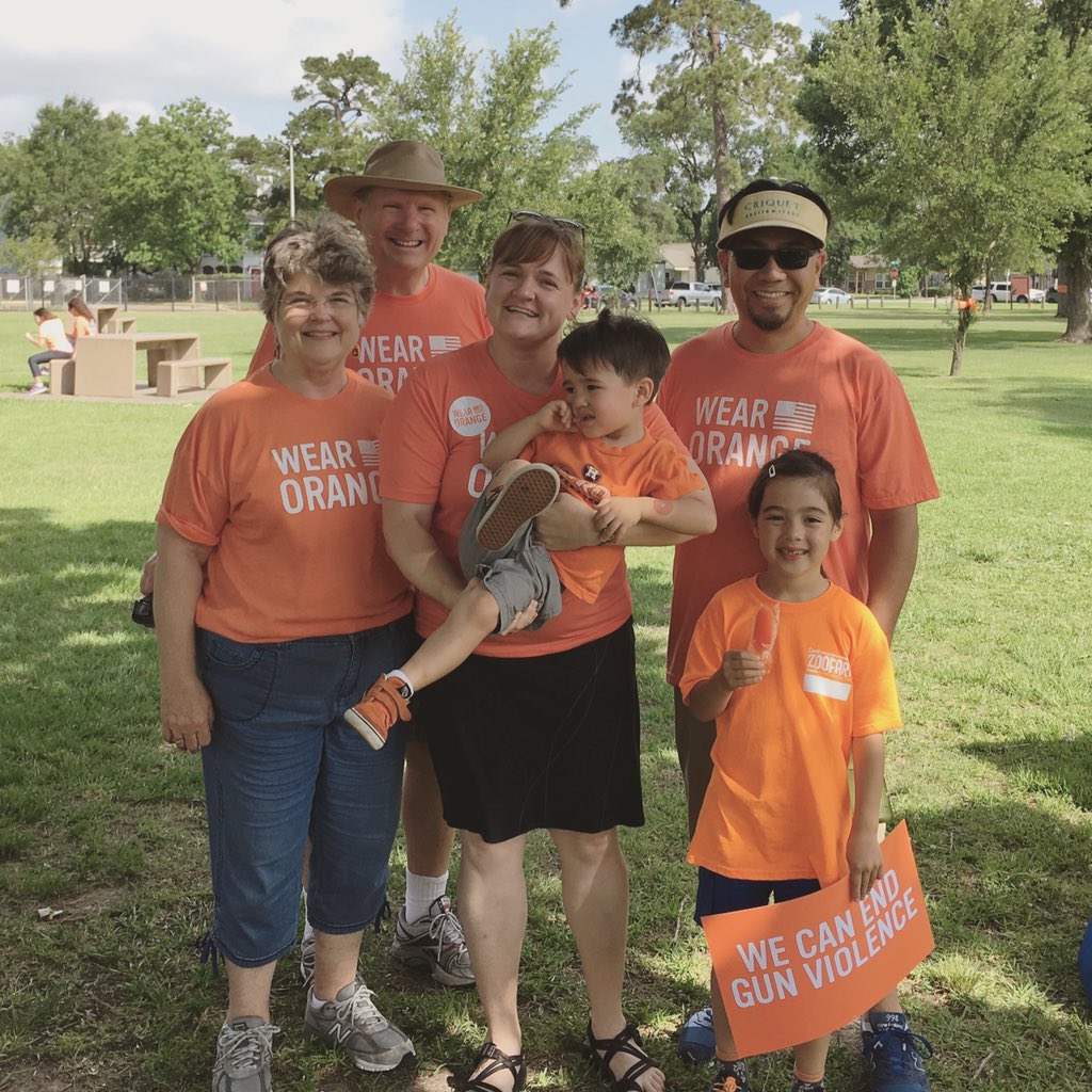 KBYip's tweet photo. #WearOrange here with my family and @MomsDemand of Houston #enough end gun violence. I do this for me - I miss my friends. I do this for all of us - we have a right to live. https://t.co/GVWvReyRoV