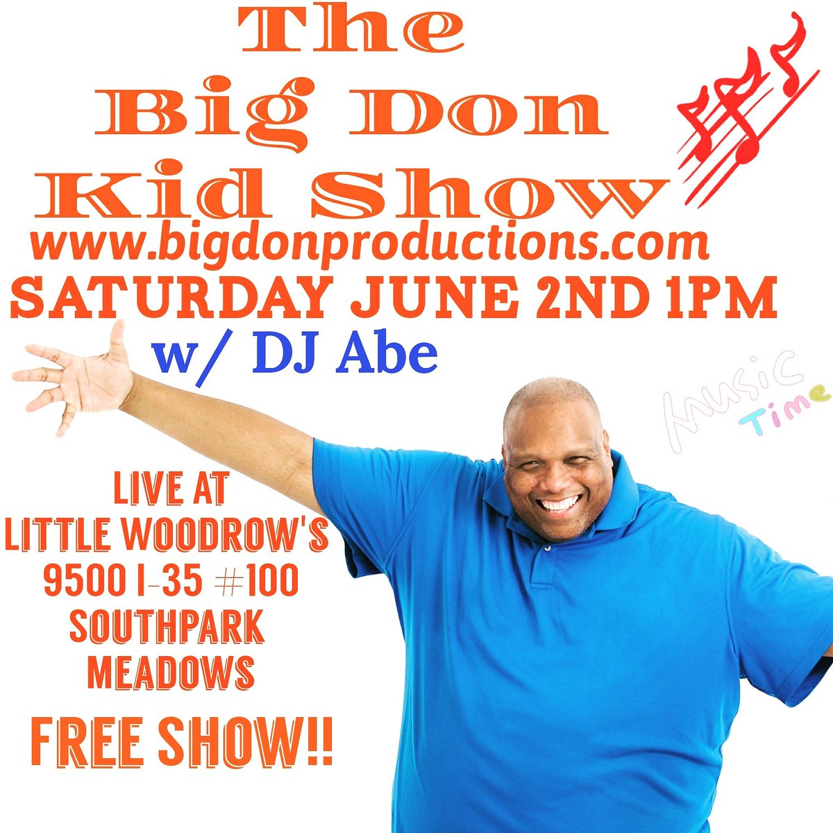 BIGDONSHOW's tweet photo. Big Don Live At @littlewoodrow Soutpark Meadows Today At 1pm! https://t.co/wAzadwfmPs