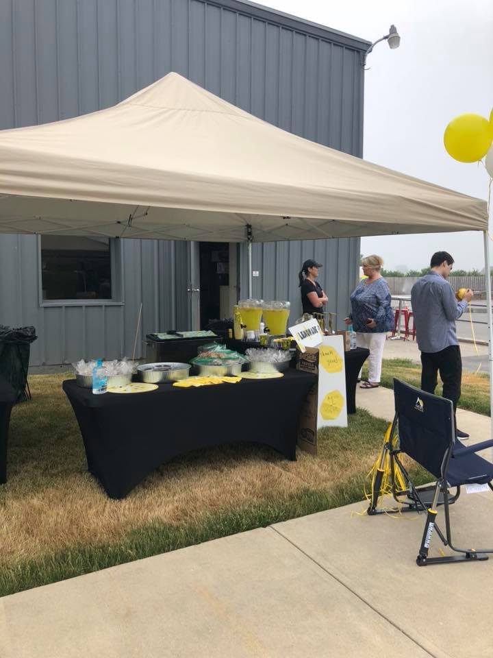 ArchBrickTile's tweet photo. We're going strong!! Come see our Lemonade Stand for Ella Whistler! Goal is $2000 at our location! We need your help!! #Ellasaid #WFMS #NobStrong #fishers #LEMONADE https://t.co/tQCingzPfB