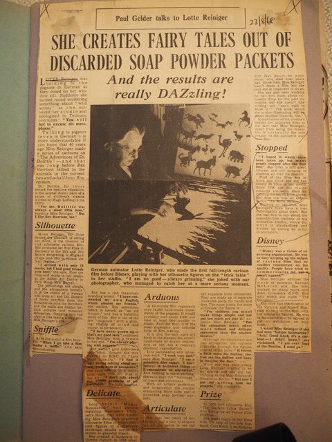 trick_studio's tweet photo. Happy Birthday Lotte Reiniger!! Inventor of the multiplane camera and creator of first feature length animation. #womeninfilm #BornOnThisDay https://t.co/n4si7M54My