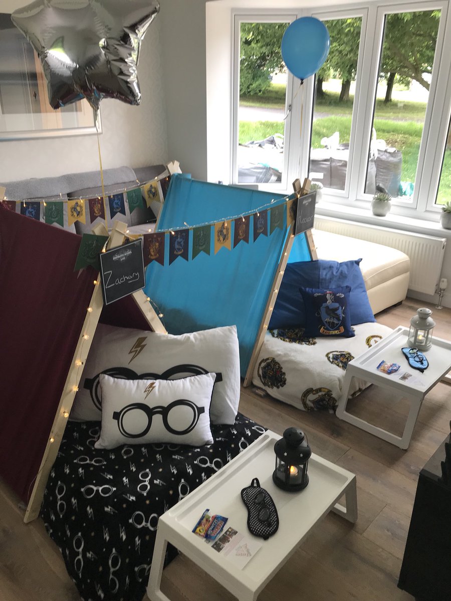 TheSleepyTeepee's tweet photo. A huge happy birthday to Zachary, your surprise mystical theme sleepover is all ready for you when you get home tonight after a fab day in London watching the Harry Potter play. We can’t wait to hear all about the play and how you liked your surprise! ⛺️👓⚡️ https://t.co/ttRDEH4jo4