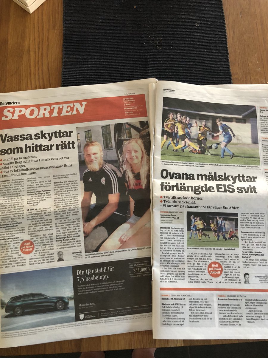 EmmabodaISDam's tweet photo. Att två dagar i sträck synas i media är alltid roligt, kanske något vi får vänja oss vid om vi fortsätter prestera lika bra som vi gjort hittills 👌 https://t.co/JRRVGi1ZaJ