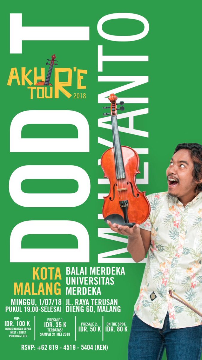 Halo arek ngalam jangan lupa beli tiketnya #AkhireTour <a href="/Dodit_Mulyanto/">Dodit Mulyanto</a> ya. Ndang tuku sebelum kehabisan. Info tiket <a href="/StandUpIndo_MLG/">Salam Satu Tawa</a> 😘