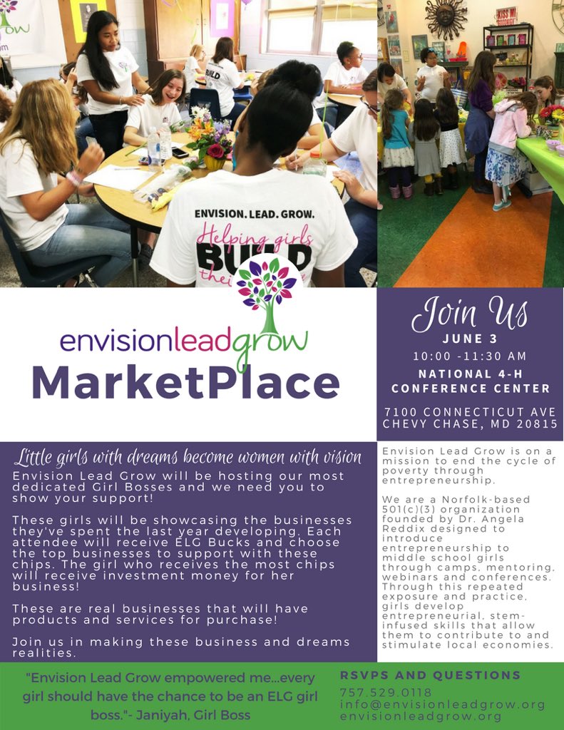 EnvisionLeadGro's tweet photo. If you’re in #DMV this weekend, come support our young entrepreneurs at our MarketPlace tomorrow morning! 10AM at the 4H Center in Chevy Chase, MD. https://t.co/R1RSh54S9d