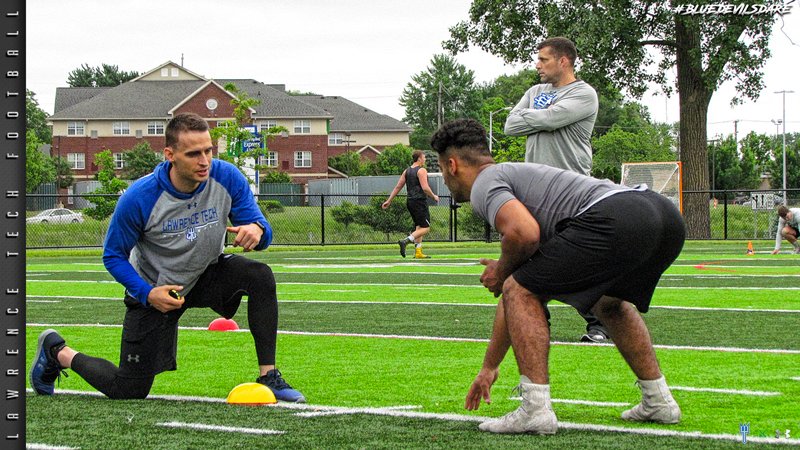 LTU_FB's tweet photo. Great turn out for our @ltu_fb Combine Camp today! Lot of talent on the field.  #BlueDevilsDare https://t.co/RWVLef2Ztt