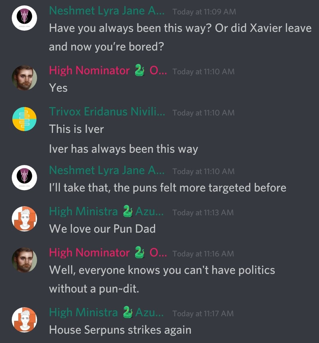 HighIver's tweet photo. @HouseSerpens helps the @TheHousesMinor in very cryptic ways. #FarVerona https://t.co/RHmn3qhaJm
