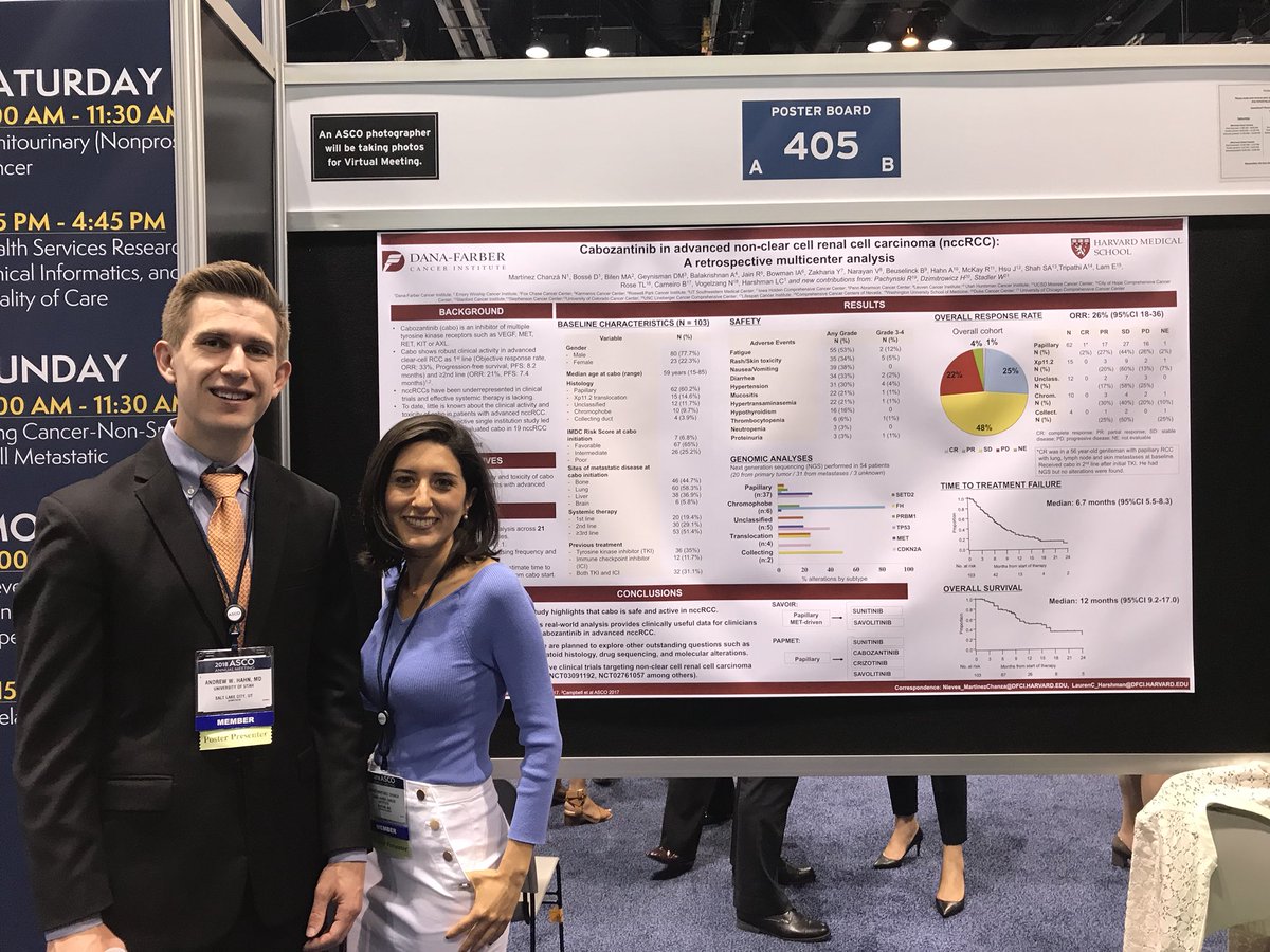 Cabozantinib active in non clear mRCC: great to see <a href="/OncHahn/">Andy Hahn</a> <a href="/NMartinezChanza/">Nieves</a> together in the study led by <a href="/LaurenCHarshman/">Lauren Harshman</a> IMDC #ASCO18 <a href="/ASCO/">ASCO</a>