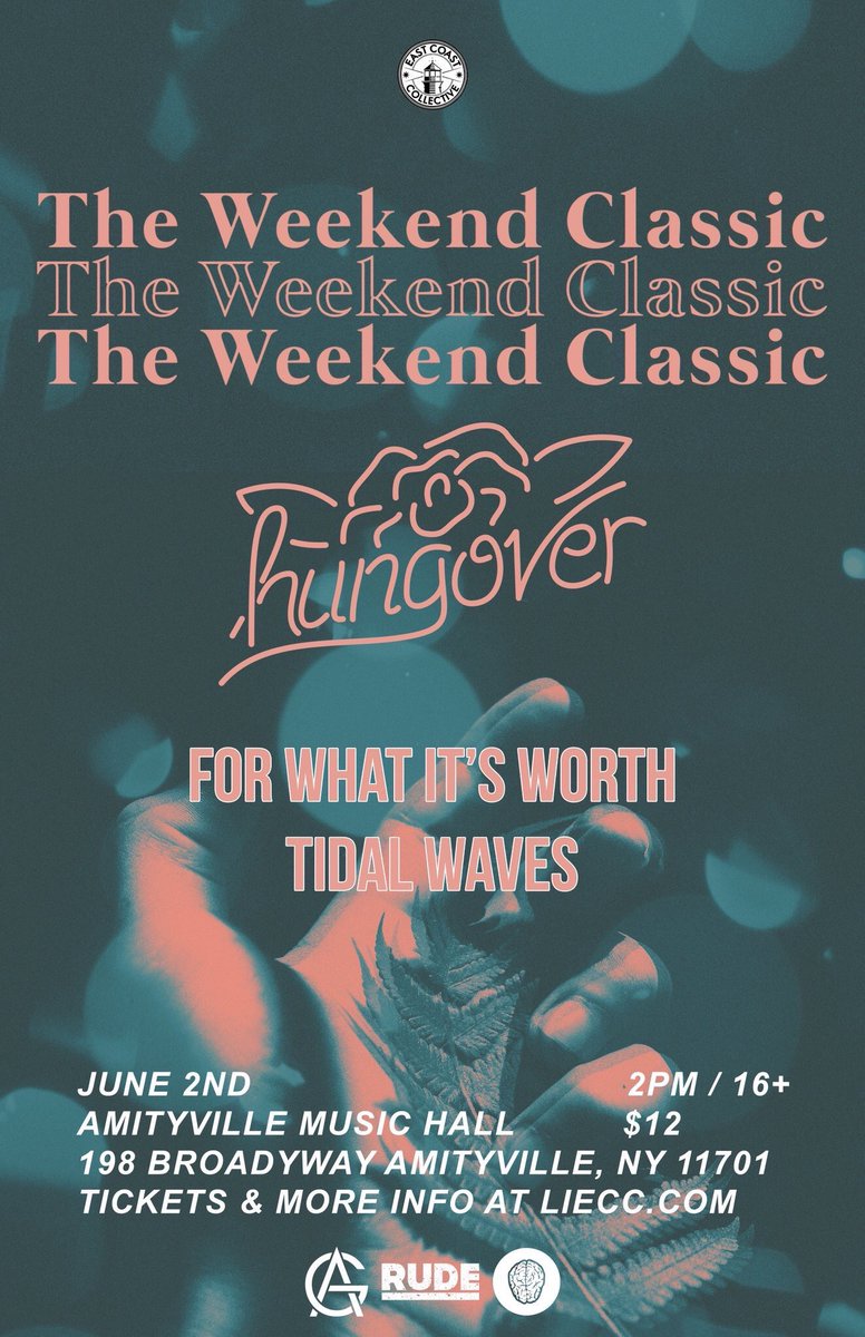 Imagine a world with a 4 band bill at amh that will end before 11:30... now stop imagining cause you’re livin in it baby get to amh at 2 pm to catch us with <a href="/tidalwavesny/">𝐓𝐈𝐃𝐀𝐋 𝐖𝐀𝐕𝐄𝐒</a>, <a href="/hungoverband/">Hungover</a> and <a href="/weekendclassic/">𝕥𝕙𝕖 𝕨𝕖𝕖𝕜𝕖𝕟𝕕 𝕔𝕝𝕒𝕤𝕤𝕚𝕔</a>!