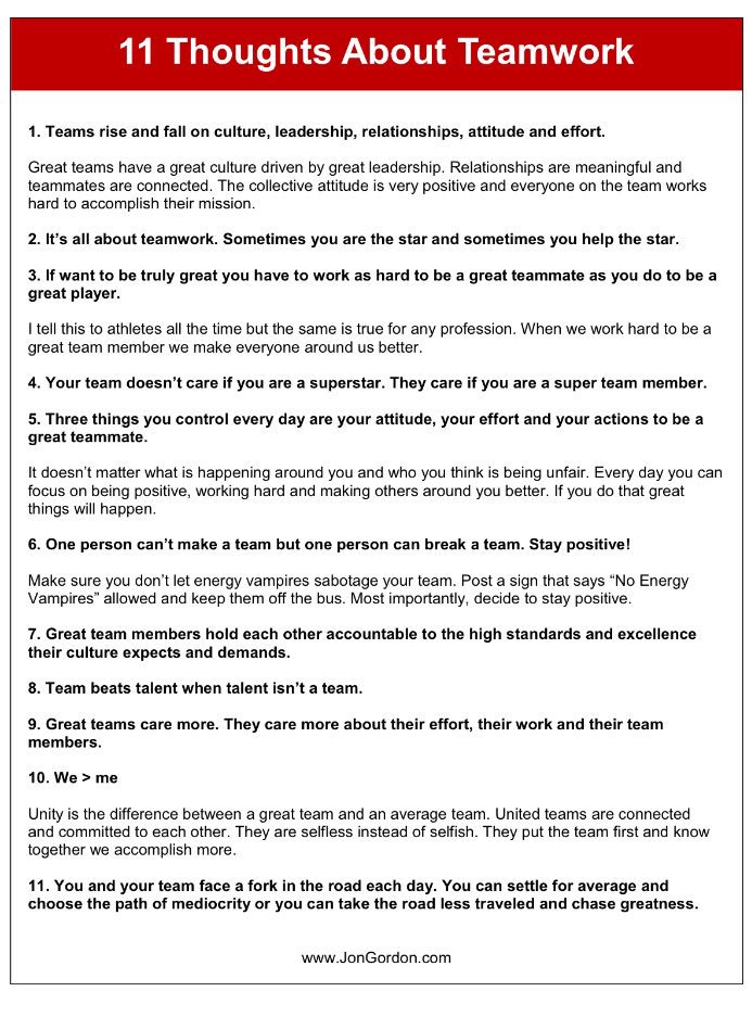 JonGordon11's tweet photo. 11 Thoughts about Teamwork. https://t.co/uiMXuEbhGj