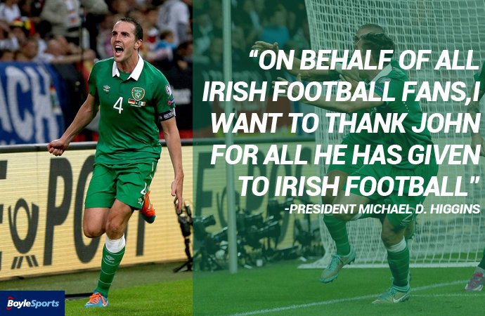 BoyleSports's tweet image. The President with some words on John O'Shea #ThanksJosh #COYBIG 🇮🇪