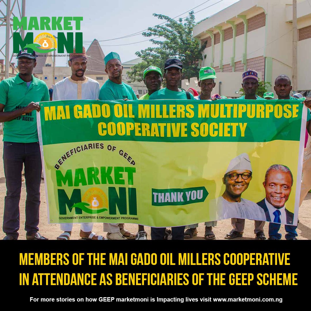 GEEP is touching the lives of many in remarkable ways; just as the way we've been able to impact on the members of the Mai Gado Millers Cooperative Society from Kano.
#GEEP4U #GEEPMarketMoni #MarketMoni