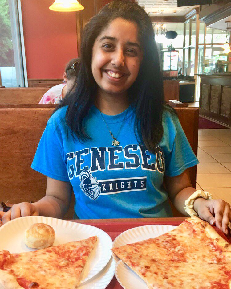 Glad you’re a pizza this team, OL Neha! #OLs2018
Hometown: Syosset, NY
If I had an autobiography, it would titled: “Brown Girl Teaches America 👩🏽‍🏫💜”
Favorite thing about Geneseo: The opportunity to study abroad and how friendly... (Read the rest on our Instagram!)