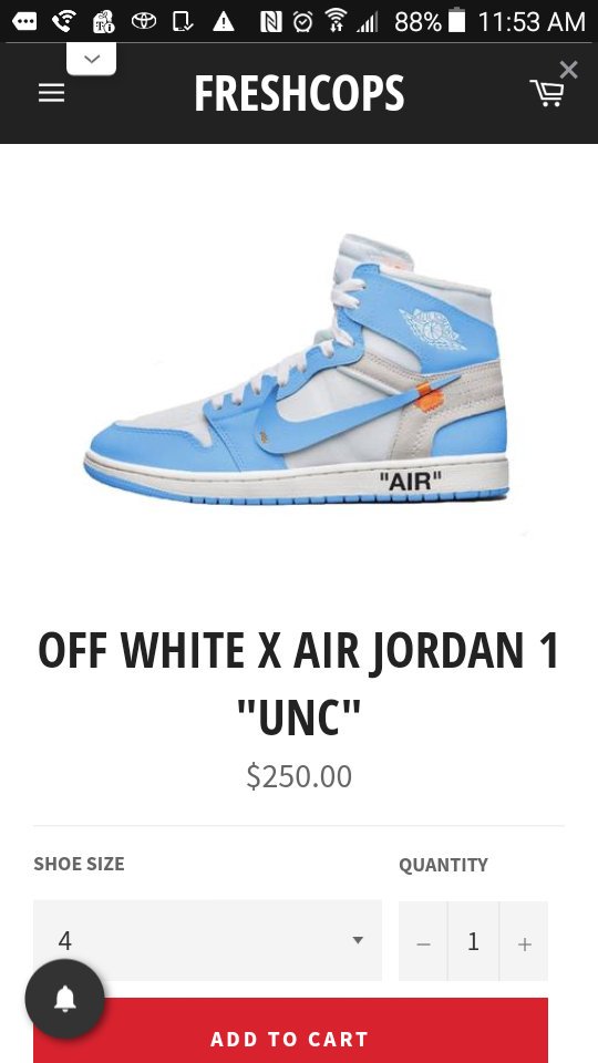 FreshCopss's tweet image. 🚨Off White X Air Jordan 1 "UNC"
❗Release Date: June 9th, 2018
Retail Price: $160
Slot Fee: $250
Buy Now: freshcops.com/collections/of…
#YEEZY #yeezyboost #KanyeWest #Yeezys