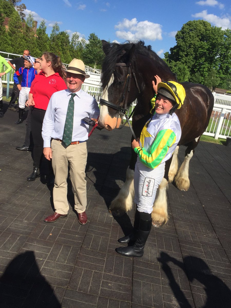 LingfieldPark's tweet photo. A massive thank you to all that supported the @ShowerkingLPG &amp; @hurstgshires Shire horse race today! And well done to @page_fuller for riding Major Jack Seely to victory 🐎 https://t.co/lrYFHMy14Q