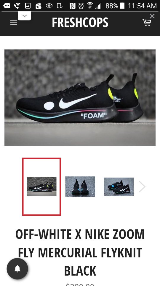 FreshCopss's tweet image. 🚨Off-White X Nike Zoom Fly Mercurial Flyknit Black
❗Release Date: June 14th, 2018
Retail Price: $200
Slot Fee: $200
Buy Now: freshcops.com/collections/of…
#YEEZY #yeezyboost #KanyeWest #Yeezys